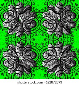 Oriental vector classic green and white pattern. Abstract background.