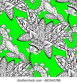 Oriental vector classic green and white and white pattern. Abstract background.