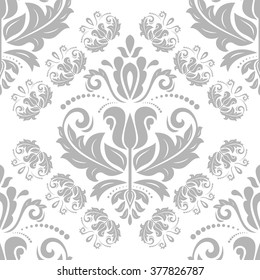 Oriental vector classic grey ornament. Seamless abstract background