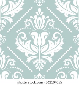 Oriental vector classic light blue and white pattern. Seamless abstract background with repeating elements. Orient background