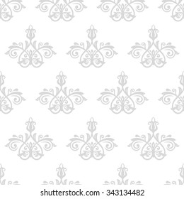 Oriental vector classic light ornament. Seamless abstract silver pattern