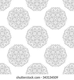 Oriental vector classic light silver ornament. Seamless abstract pattern