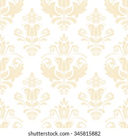 Oriental vector classic light yellow ornament. Seamless abstract pattern