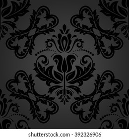 Oriental vector classic nice ornament. Seamless abstract dark background
