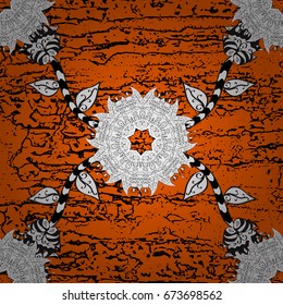 Oriental vector classic orange and white and white pattern. Abstract background.