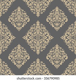 Oriental vector classic ornament. Seamless abstract golden pattern