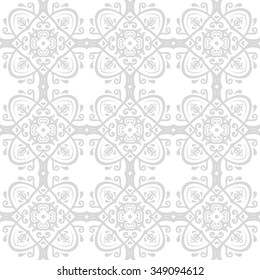 Oriental vector classic ornament. Seamless abstract light silver pattern