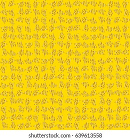 Oriental vector classic pattern. Abstract seamless pattern with golden repeating elements on yellow background. Vintage yellow and golden pattern.