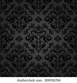 Oriental vector classic pattern. Seamless abstract dark background