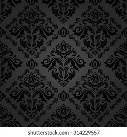 Oriental vector classic pattern. Seamless abstract dark background