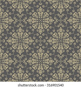 Oriental vector classic pattern. Seamless abstract golden background