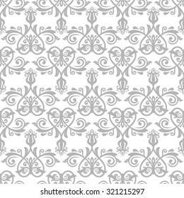 Oriental vector classic pattern. Seamless abstract silver background