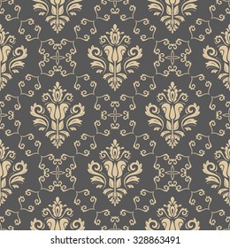 Oriental vector classic pattern. Seamless abstract golden background