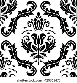 Oriental vector classic pattern. Seamless abstract background with repeating elements. Black and white pattern