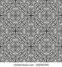 Oriental vector classic pattern. Seamless abstract background with repeating elements. Black and white pattern