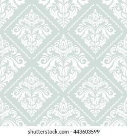 Oriental vector classic pattern. Seamless abstract background with repeating elements. Light blue and white pattern