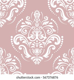 Oriental vector classic purple and white pattern. Seamless abstract background with repeating elements. Orient background.