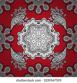 Oriental vector classic red, white and black and colorful pattern. Seamless abstract background. Vector illustration.