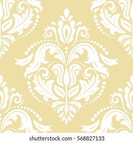 Oriental vector classic white pattern. Seamless abstract background with repeating elements. Orient background