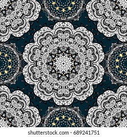 Oriental vector classic white and white pattern. Abstract background.