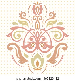 Oriental vector colored pattern with arabesques and floral elements. Traditional classic ornament