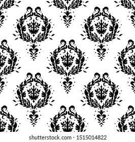 Oriental vector damask pattern. Talavera pottery. Azulejos portugal. Turkish ornament. Spanish porcelain. Ceramic tableware, folk print. Ethnic background. Mediterranean wallpaper.  Talavera pottery.