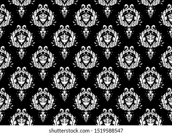 Oriental vector damask pattern. Talavera pottery. Azulejos portugal. Turkish ornament. Spanish porcelain. Ceramic tableware, folk print. Ethnic background. Mediterranean wallpaper.  Talavera pottery.