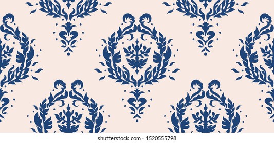 Oriental vector damask pattern. Talavera pottery. Azulejos portugal. Turkish ornament. Spanish porcelain. Ceramic tableware, folk print. Ethnic background. Mediterranean wallpaper.  Talavera pottery.