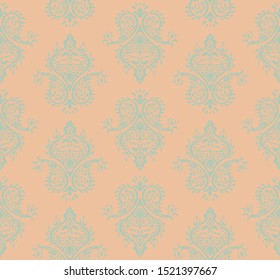 Oriental vector damask pattern. Talavera pottery. Azulejos portugal. Turkish ornament. Spanish porcelain. Ceramic tableware, folk print. Ethnic background. Mediterranean wallpaper.  Talavera pottery.