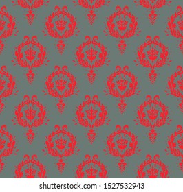 Oriental vector damask pattern. Talavera pottery. Azulejos portugal. Turkish ornament. Spanish porcelain. Ceramic tableware, folk print. Ethnic background. Mediterranean wallpaper.  Talavera pottery.