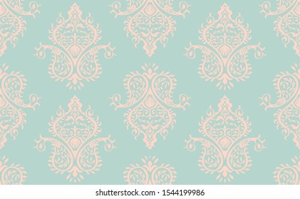 Oriental vector damask pattern. Talavera pottery. Azulejos portugal. Turkish ornament. Spanish porcelain. Ceramic tableware, folk print. Ethnic background. Mediterranean wallpaper.  Talavera pottery.