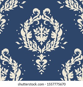 Oriental vector damask pattern. Talavera pottery. Azulejos portugal. Turkish ornament. Spanish porcelain. Ceramic tableware, folk print. Ethnic background. Mediterranean wallpaper.  Talavera pottery.