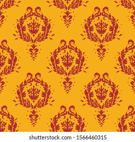 Oriental vector damask pattern. Talavera pottery. Azulejos portugal. Turkish ornament. Spanish porcelain. Ceramic tableware, folk print. Ethnic background. Mediterranean wallpaper.  Talavera pottery.