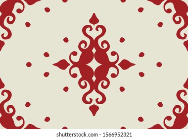 Oriental vector damask pattern. Talavera pottery. Azulejos portugal. Turkish ornament. Spanish porcelain. Ceramic tableware, folk print. Ethnic background. Mediterranean wallpaper.  Talavera pottery.