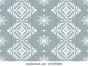 Oriental vector damask pattern. Talavera pottery. Azulejos portugal. Turkish ornament. Spanish porcelain. Ceramic tableware, folk print. Ethnic background. Mediterranean wallpaper.  Talavera pottery.