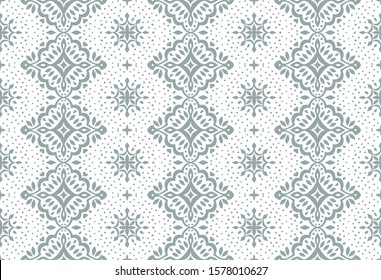 Oriental vector damask pattern. Talavera pottery. Azulejos portugal. Turkish ornament. Spanish porcelain. Ceramic tableware, folk print. Ethnic background. Mediterranean wallpaper.  Talavera pottery.