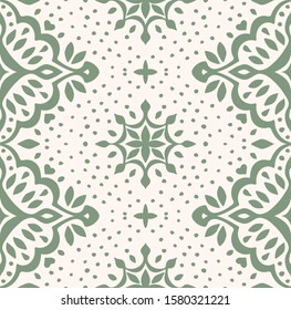 Oriental vector damask pattern. Talavera pottery. Azulejos portugal. Turkish ornament. Spanish porcelain. Ceramic tableware, folk print. Ethnic background. Mediterranean wallpaper.  Talavera pottery.