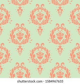 Oriental vector damask pattern. Talavera pottery. Azulejos portugal. Turkish ornament. Spanish porcelain. Ceramic tableware, folk print. Ethnic background. Mediterranean wallpaper.  Talavera pottery.