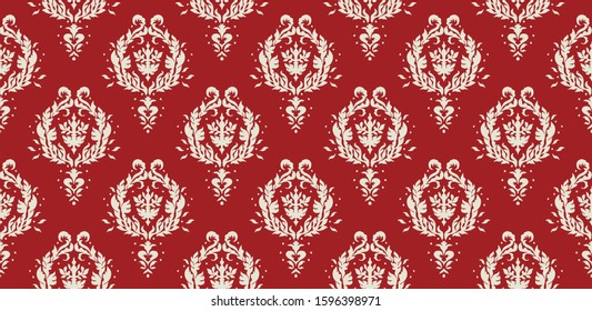 Oriental vector damask pattern. Talavera pottery. Azulejos portugal. Turkish ornament. Spanish porcelain. Ceramic tableware, folk print. Ethnic background. Mediterranean wallpaper.  Talavera pottery.
