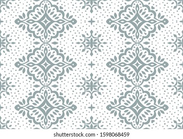Oriental vector damask pattern. Talavera pottery. Azulejos portugal. Turkish ornament. Spanish porcelain. Ceramic tableware, folk print. Ethnic background. Mediterranean wallpaper.  Talavera pottery.