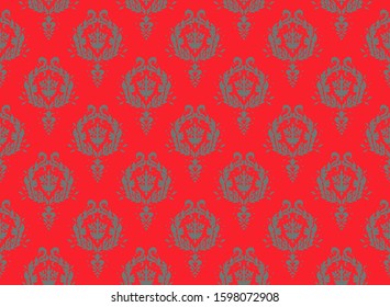 Oriental vector damask pattern. Talavera pottery. Azulejos portugal. Turkish ornament. Spanish porcelain. Ceramic tableware, folk print. Ethnic background. Mediterranean wallpaper.  Talavera pottery.
