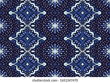 Oriental vector damask pattern. Talavera pottery. Azulejos portugal. Turkish ornament. Spanish porcelain. Ceramic tableware, folk print. Ethnic background. Mediterranean wallpaper.  Talavera pottery.