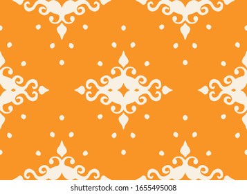 Oriental vector damask pattern. Talavera pottery. Azulejos portugal. Turkish ornament. Spanish porcelain. Ceramic tableware, folk print. Ethnic background. Mediterranean wallpaper.  Talavera pottery.