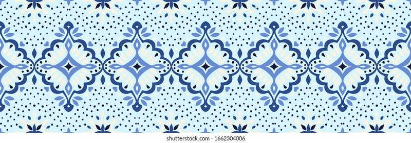  Patrón de amortiguador vectorial oriental. Cerámica de Talavera. Azulejos portugal. El adorno turco. porcelana española. Vajilla cerámica, impresión folclórica. Origen étnico. Papel tapiz mediterráneo.  Cerámica de Talavera.