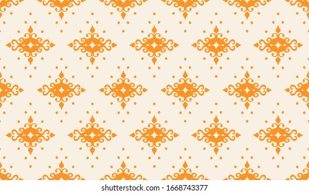 Oriental vector damask pattern. Talavera pottery. Azulejos portugal. Turkish ornament. Spanish porcelain. Ceramic tableware, folk print. Ethnic background. Mediterranean wallpaper.  Talavera pottery.