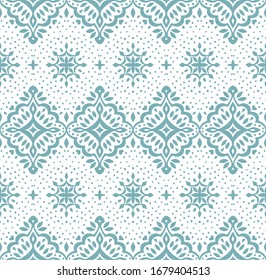 Oriental vector damask pattern. Talavera pottery. Azulejos portugal. Turkish ornament. Spanish porcelain. Ceramic tableware, folk print. Ethnic background. Mediterranean wallpaper.  Talavera pottery.