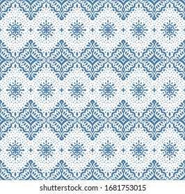 Oriental vector damask pattern. Talavera pottery. Azulejos portugal. Turkish ornament. Spanish porcelain. Ceramic tableware, folk print. Ethnic background. Mediterranean wallpaper.  Talavera pottery.