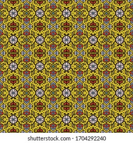 Oriental vector damask pattern. Talavera pottery. Azulejos portugal. Turkish ornament. Spanish porcelain. Ceramic tableware, folk print. Ethnic background. Mediterranean wallpaper.  Talavera pottery.