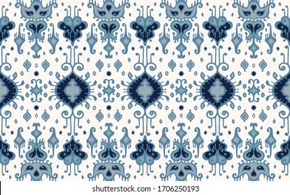 Oriental vector damask pattern. Talavera pottery. Azulejos portugal. Turkish ornament. Spanish porcelain. Ceramic tableware, folk print. Ethnic background. Mediterranean wallpaper.  Talavera pottery.