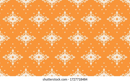 Oriental vector damask pattern. Talavera pottery. Azulejos portugal. Turkish ornament. Spanish porcelain. Ceramic tableware, folk print. Ethnic background. Mediterranean wallpaper.  Talavera pottery.